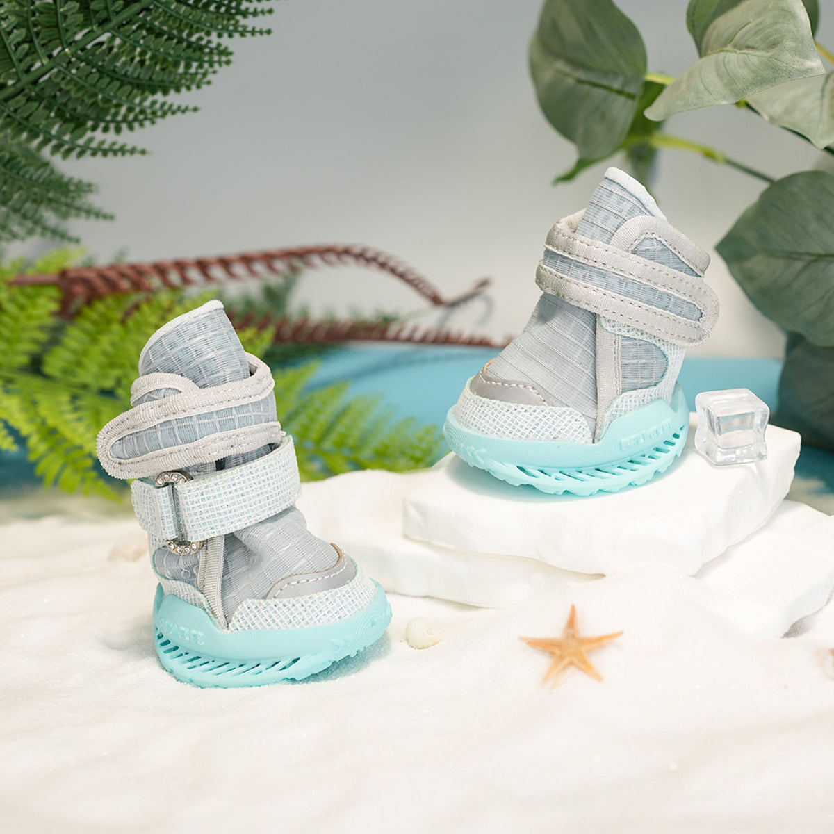 Breathable Dog Shoes for Hot Pavement-Sea Salt Mist Blue Style