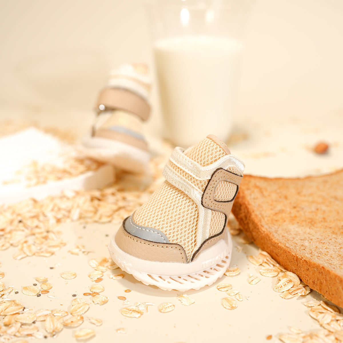 Breathable Dog Shoes for Hot Pavement-Oat Milk Khaki Style