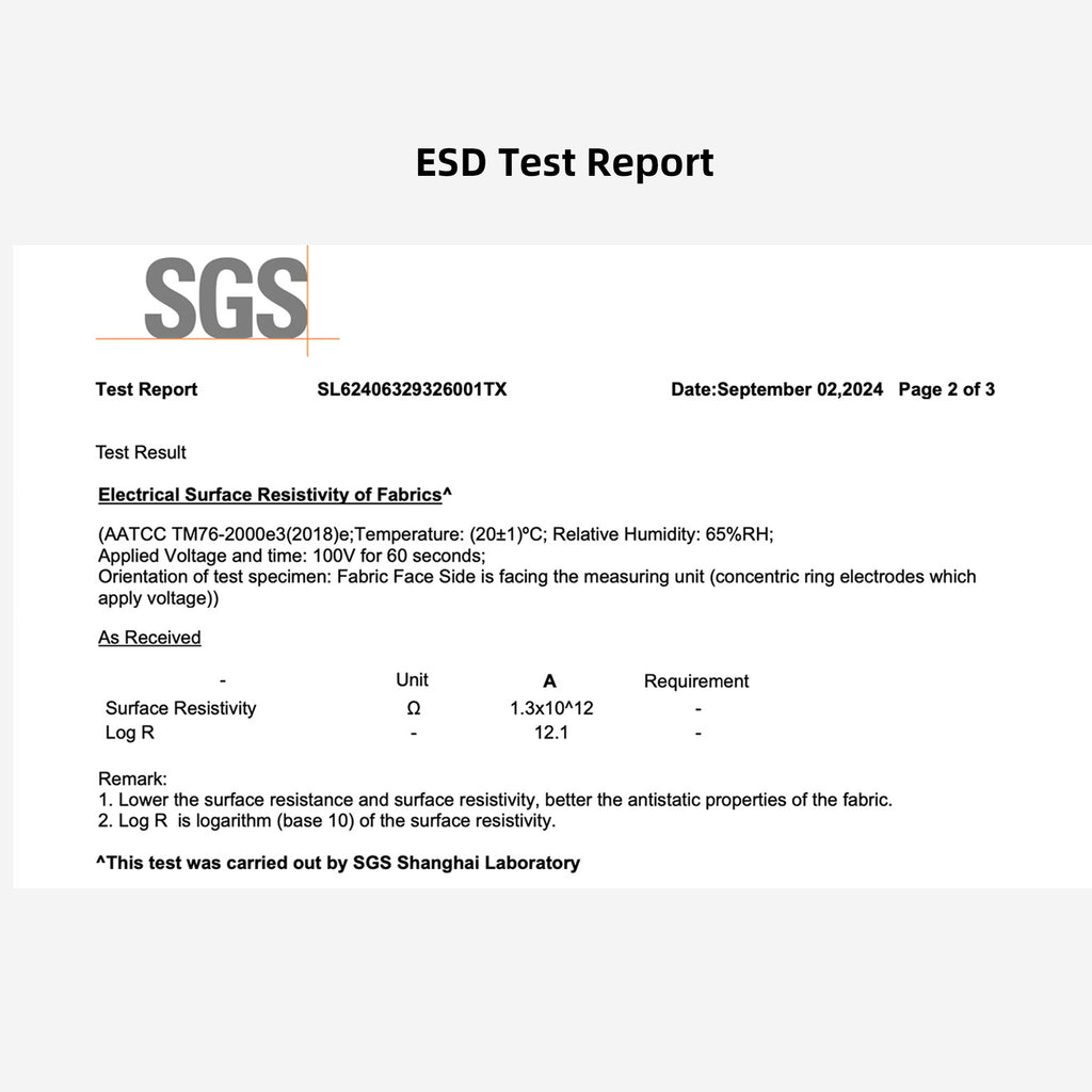 Mesh jumpsuit ESD test report image
