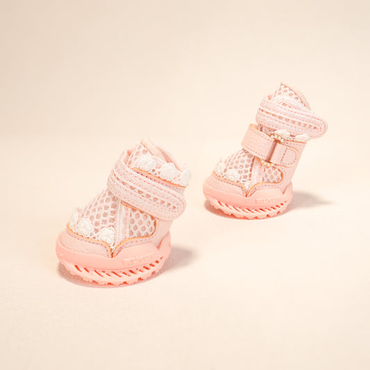 Breathable Dog Shoes for Hot Pavement-Pearl Pink Ballet Style