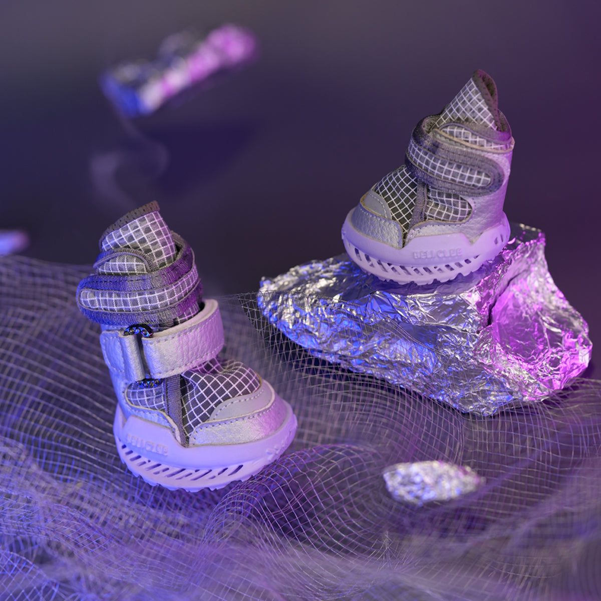 Breathable Dog Shoes for Hot Pavement-Cosmic Cyber Purple Style