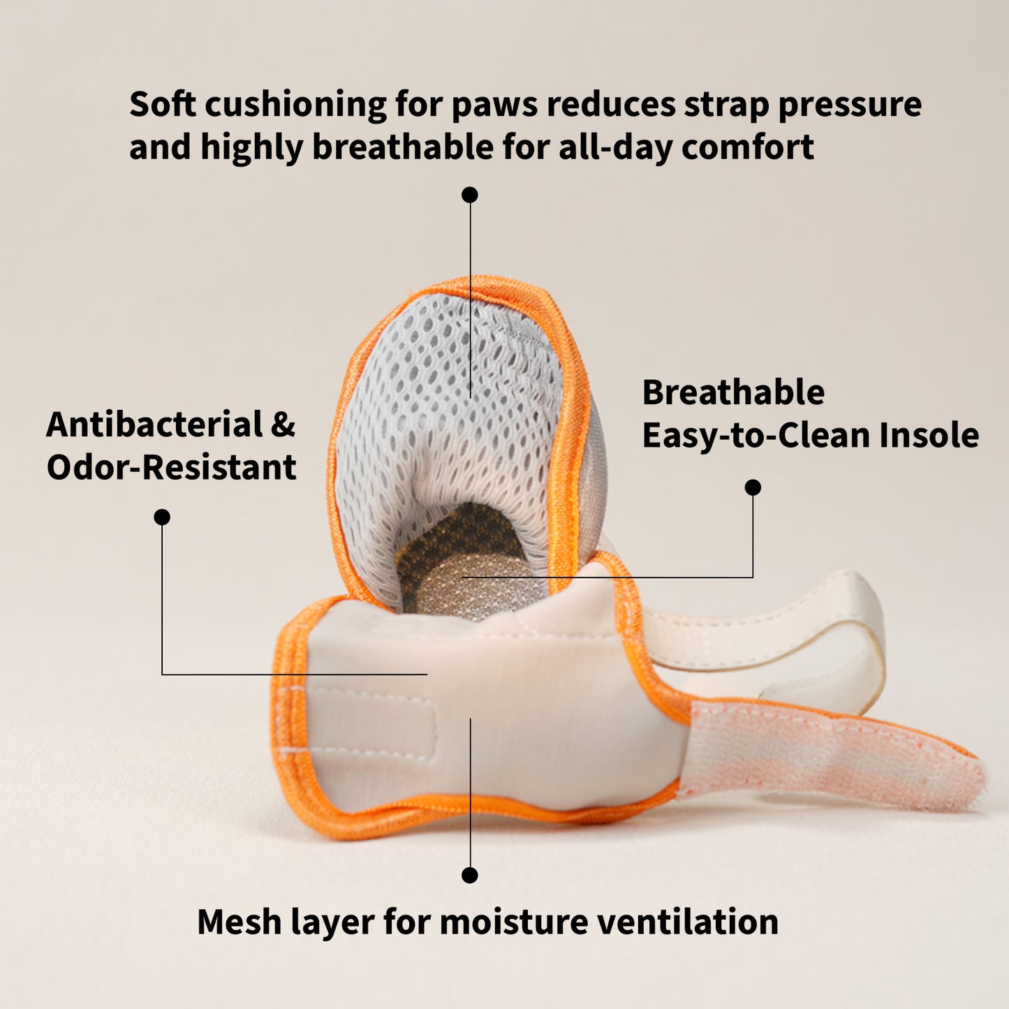 Reathable Sole Dog Shoes-CityLuxury-Luck Orange
