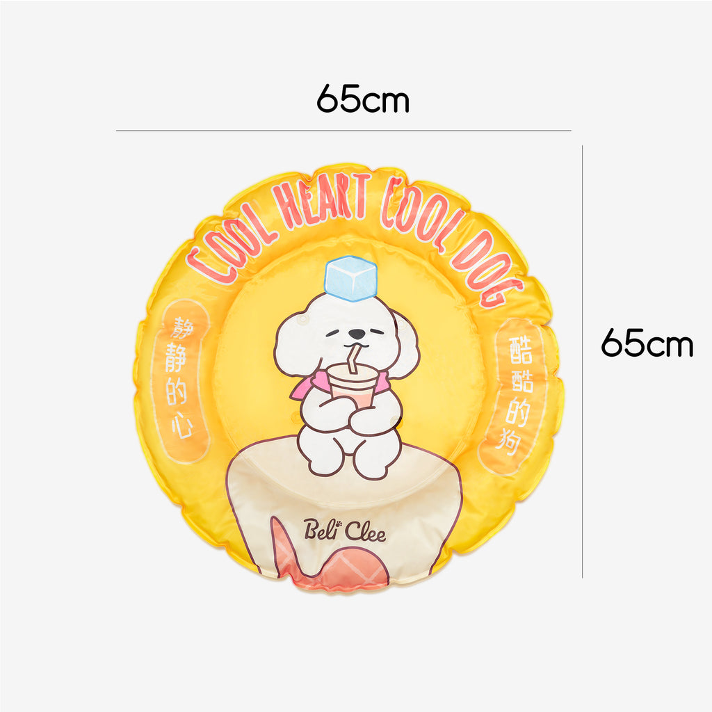 Donut cooling dog bed size diagram, 65 cm diameter