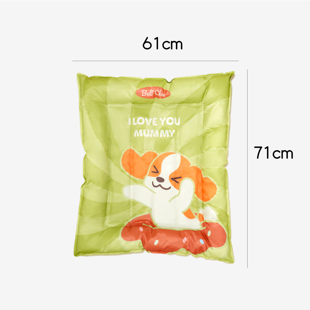 Square cooling dog bed dimensions, 71 by 61 cm