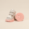Cherry blossom pink dog shoes showing upper and ventilated sole