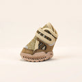 Sandstone green dog shoe with adjustable double fastening