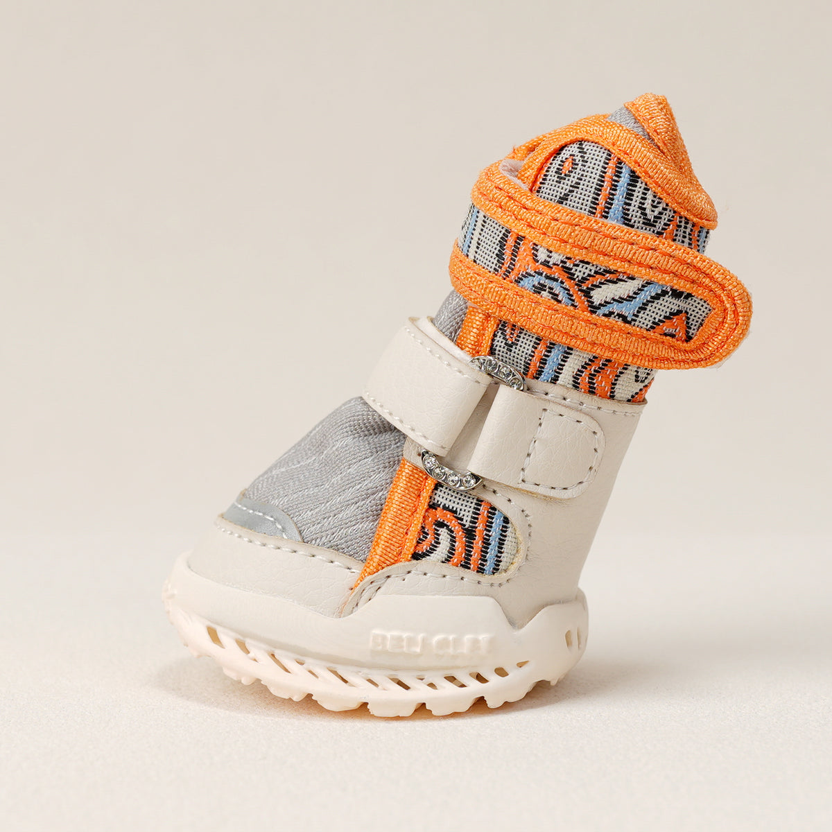 CityLuxury orange dog shoe, side view