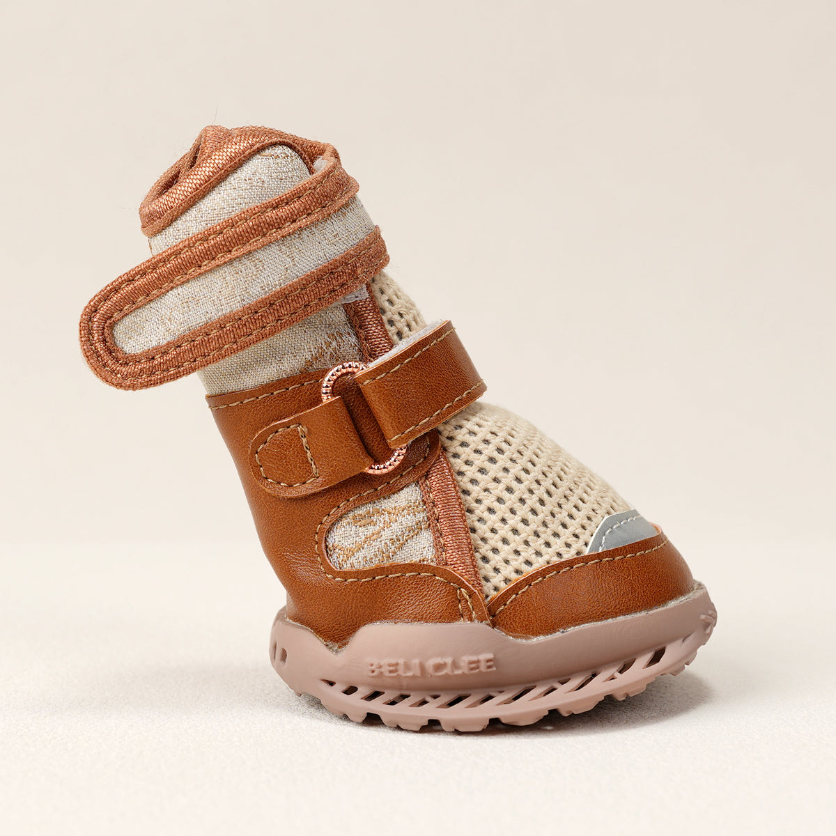 CityLuxury brown dog shoe, side view